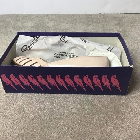 Pappagallo Leather Open Toe Heels Spain Pale Pink Size 7 Vintage - Picture 2 of 12